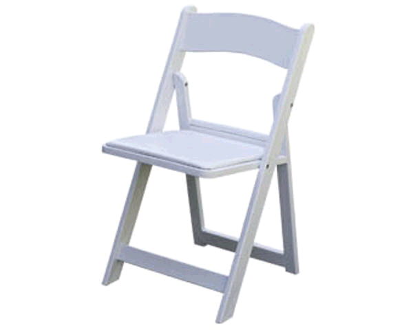 White resin folding chair